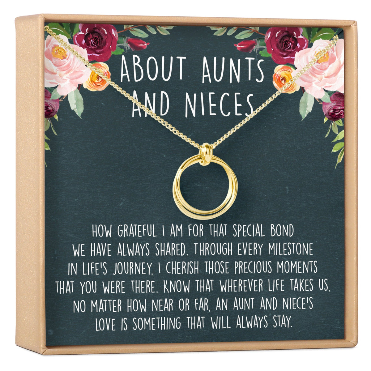 Stacked Circles gold-plated aunt and niece necklace