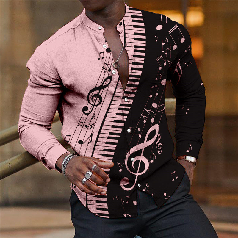 Men’s Breathable Long-Sleeve Printed Shirt – print design preview 6