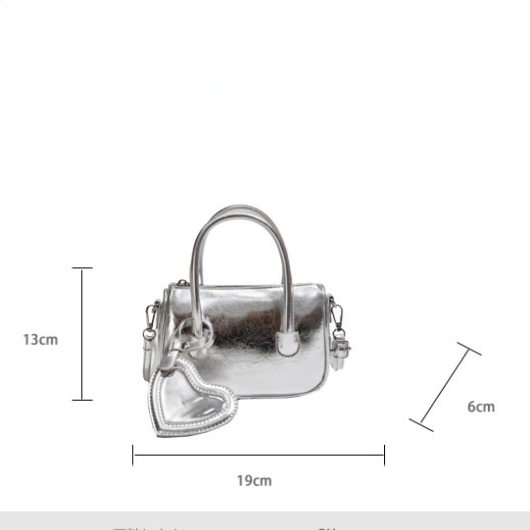 Silver Mini Tote Crossbody Bag – product view 7