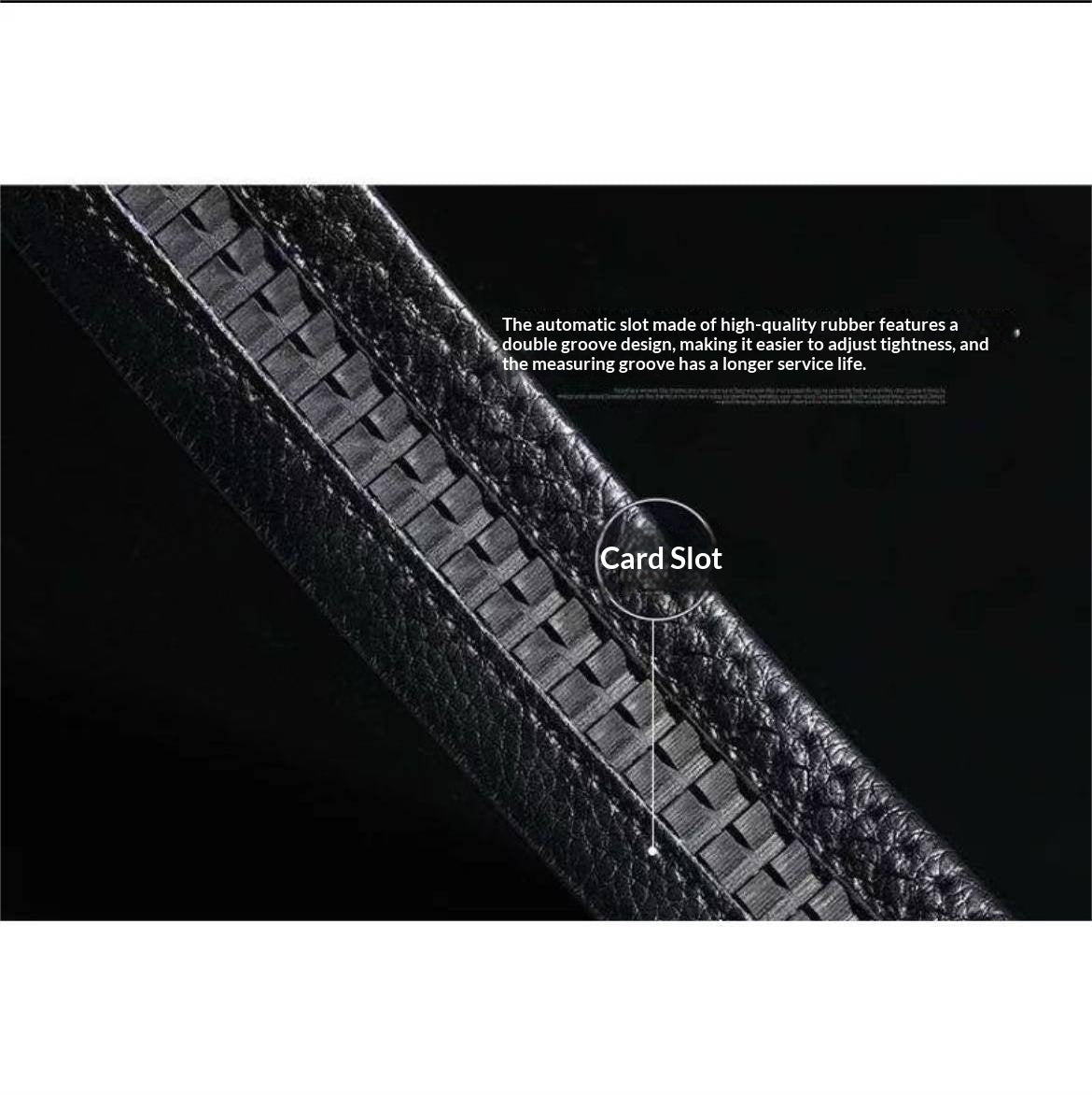 Men’s Black Faux-Leather Business Belt product view 4