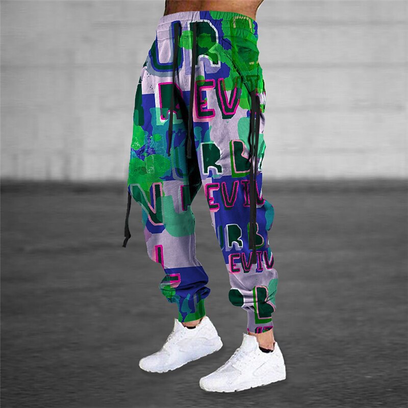 Men’s 3D Animal-Print Drawstring Pants product view 12