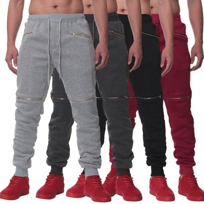 Men’s zip-pocket sports joggers – front product view