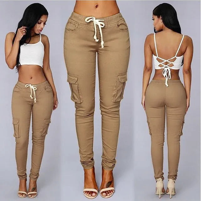 Women’s Elastic Drawstring Pencil Pants – product view 7