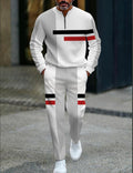 Men’s half-zip two-piece top and pants set detail view 2