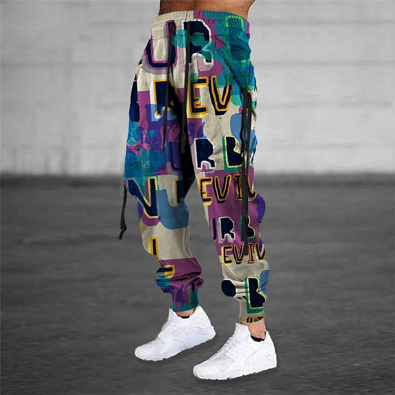 Men’s 3D Animal-Print Drawstring Pants product view 11
