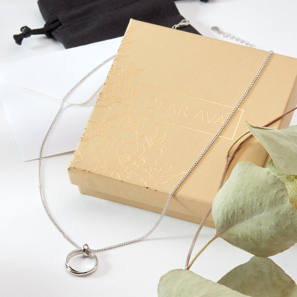 Stacked Circles silver-plated aunt and niece necklace product view