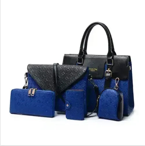 Multi-piece structured handbag set accessory detail