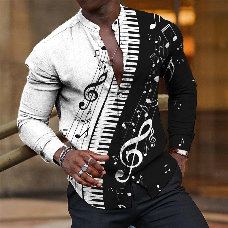 Men’s Breathable Long-Sleeve Printed Shirt – print design preview 5