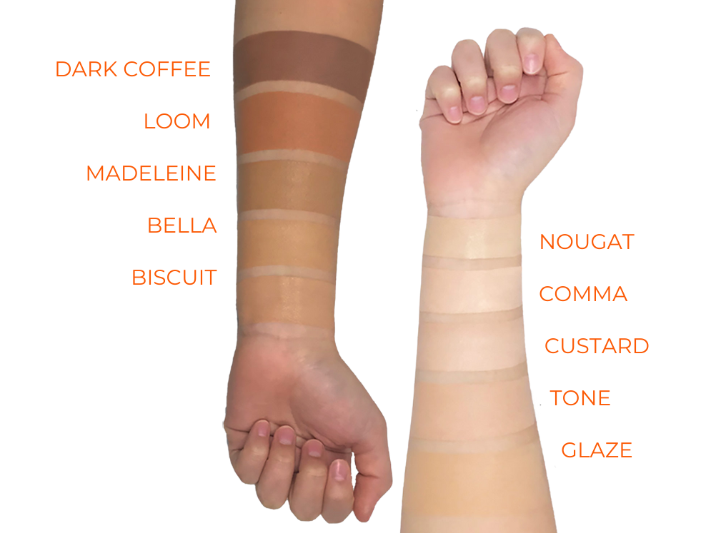Concealing Cream product details and shade presentation