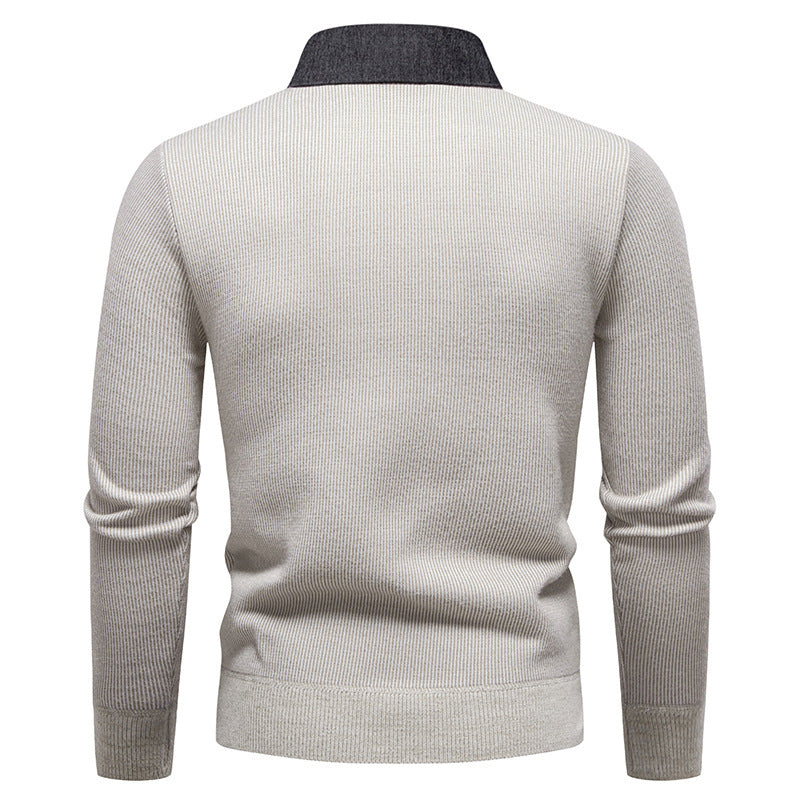 Men’s Layered-Look Fleece-Lined Sweater product view 5