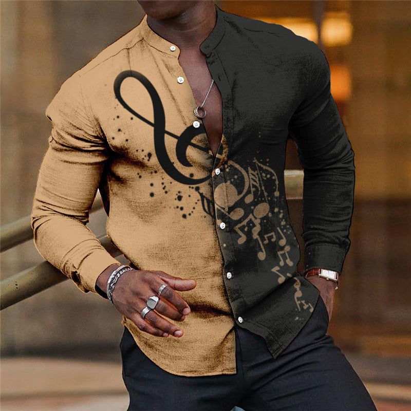 Men’s Breathable Long-Sleeve Printed Shirt – print design preview 3