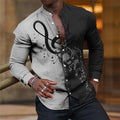 Men’s Breathable Long-Sleeve Printed Shirt – print design preview 1