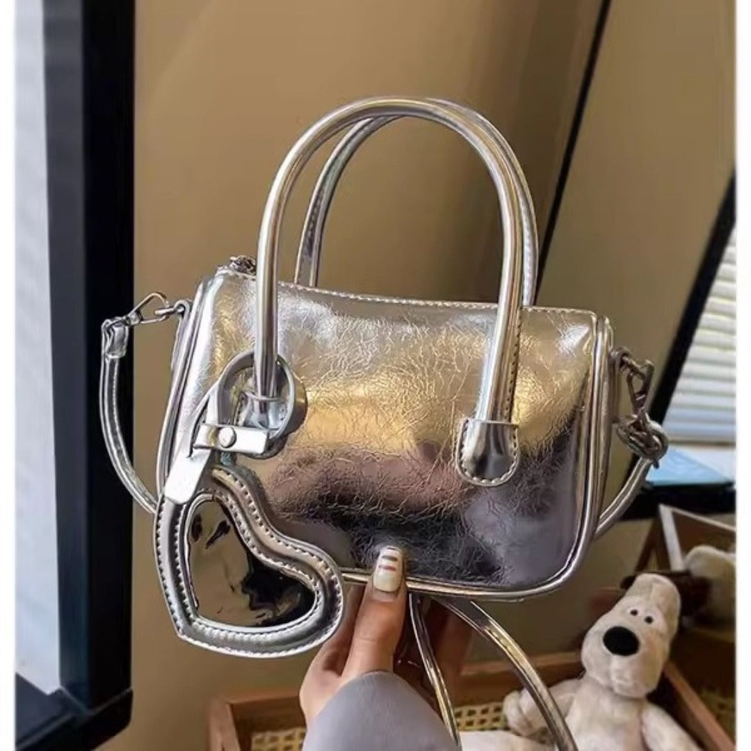 Silver Mini Tote Crossbody Bag – product view 3
