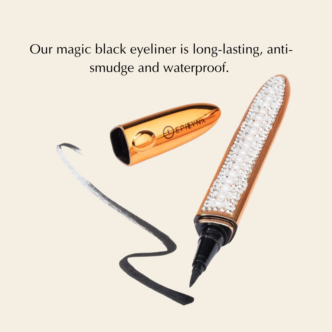 Eyeliner-based reusable false lash kit presentation