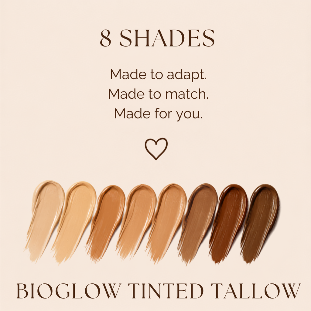 BioGlow tinted tallow foundation application view