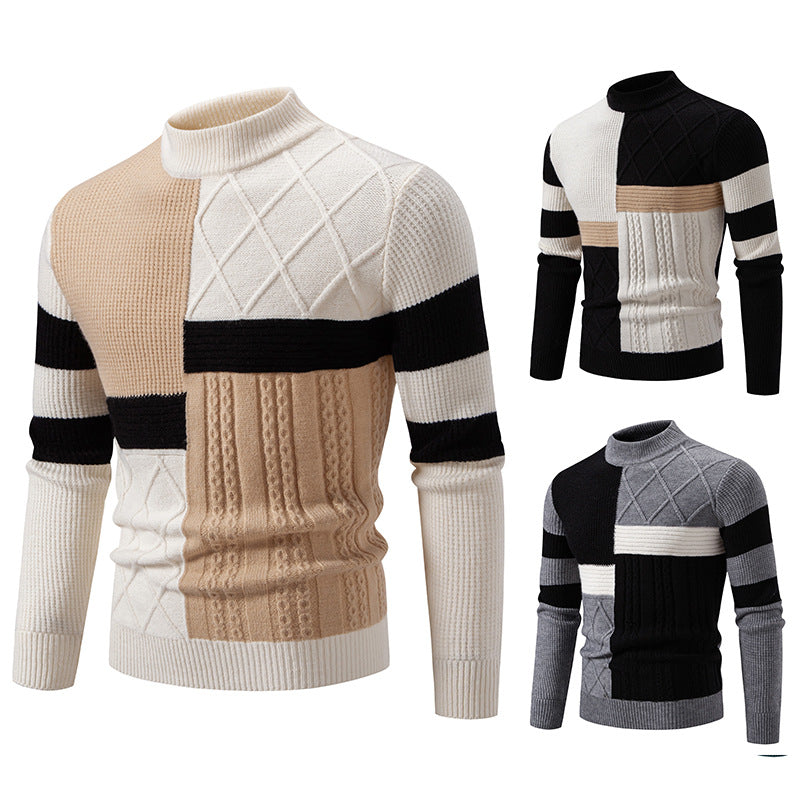 Men’s Color-Block Knit Sweater product view 1
