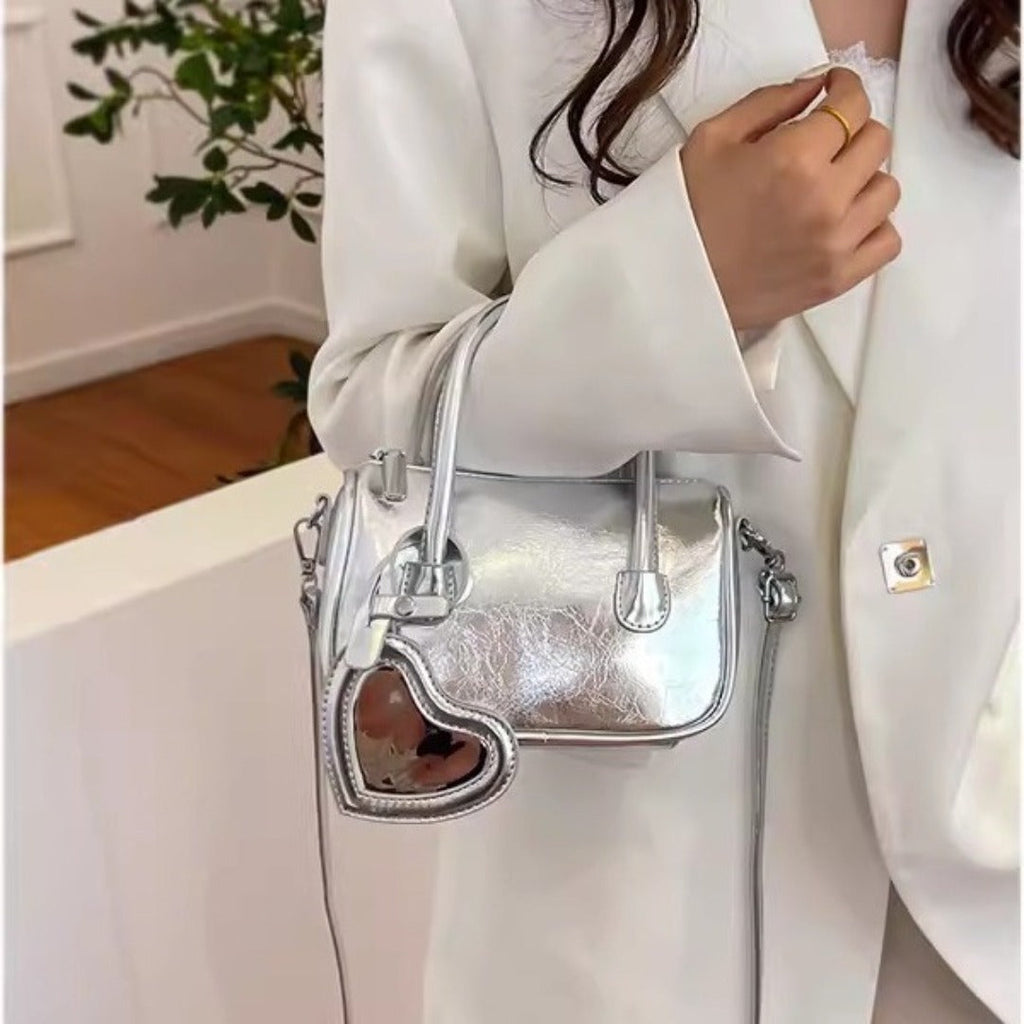 Silver Mini Tote Crossbody Bag – product view 2