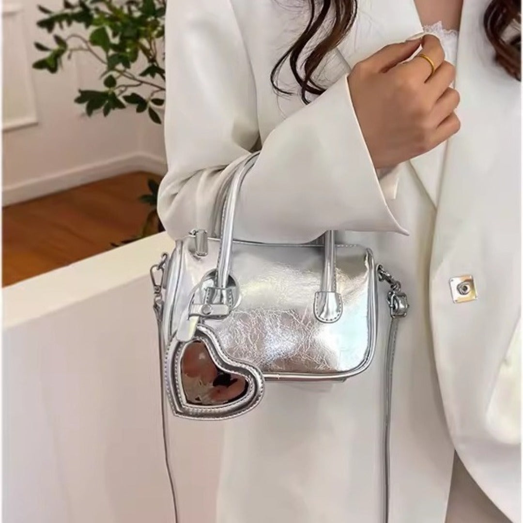 Silver Mini Tote Crossbody Bag – product view 2