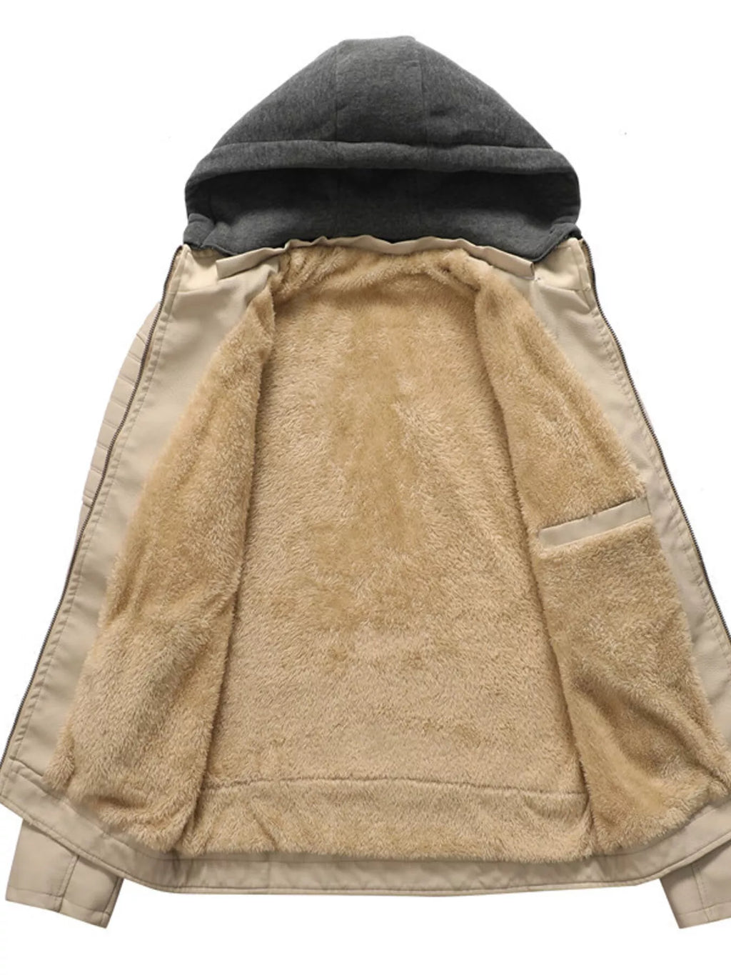 Men’s plus-size hooded zip-up winter jacket product image 2