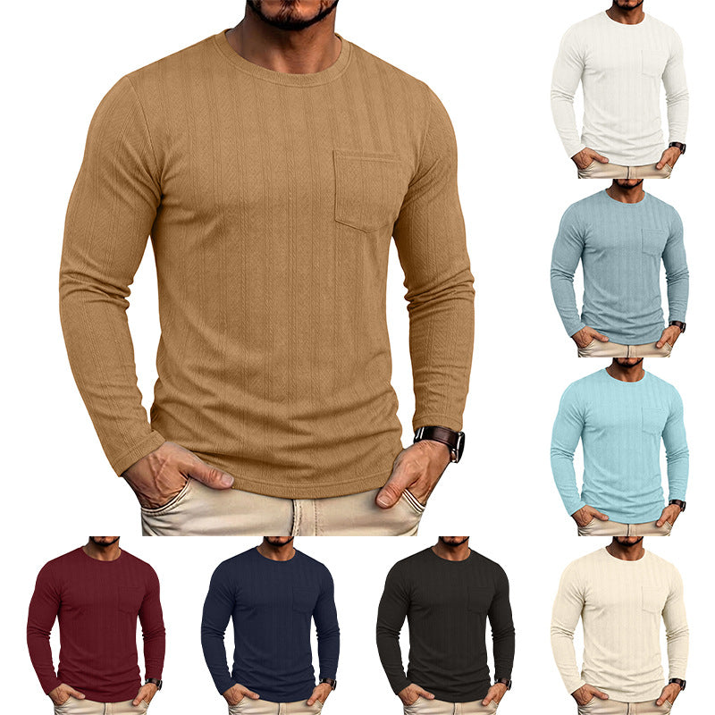 Men’s Long-Sleeve Crew-Neck Jacquard Knit Sweater – product view 1