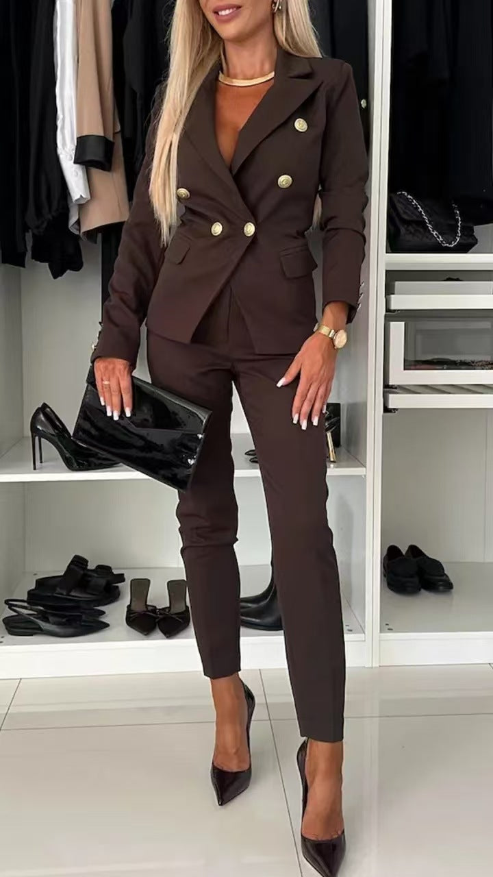 Structured blazer and slim-fit trouser two-piece set