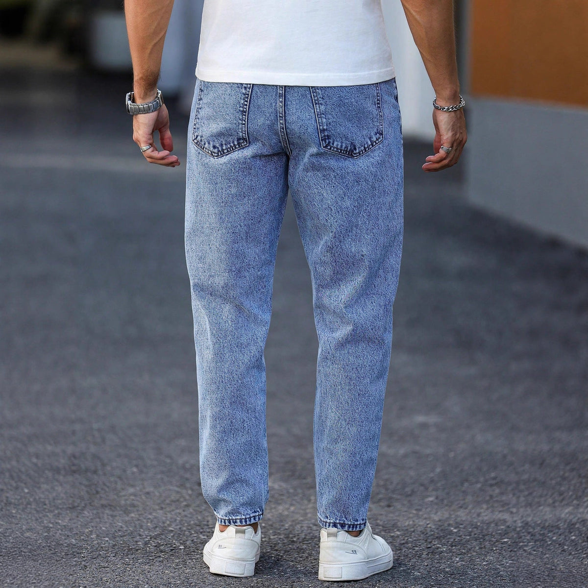 Men’s Light Blue Tapered Jeans – product view 2
