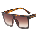 Black and clear gray oversized square sunglasses