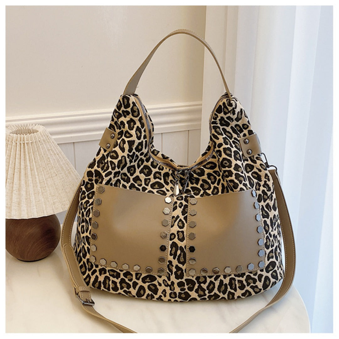 SHOMICO leopard print large hobo tote bag supplier image 1