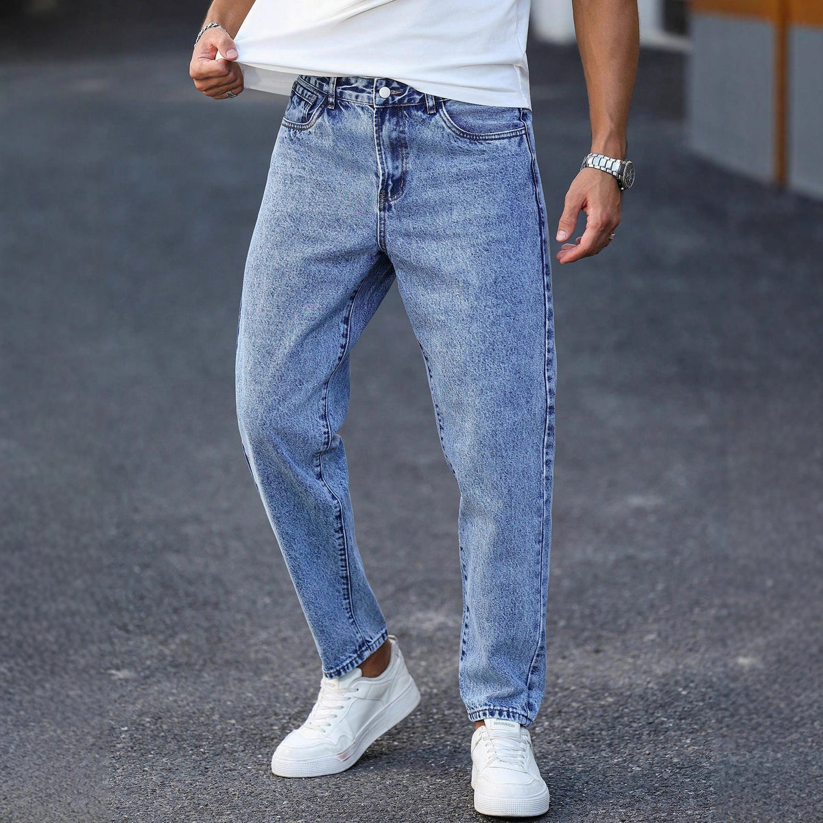 Men’s Light Blue Tapered Jeans – product view 1