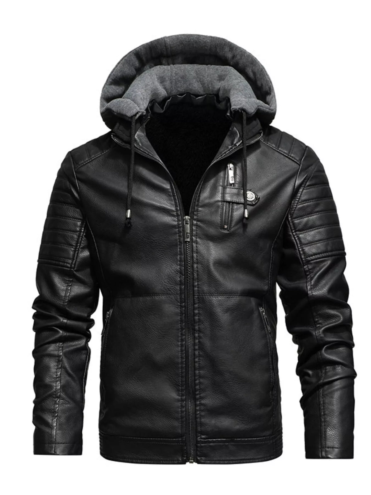 Men’s plus-size hooded zip-up winter jacket product image 3