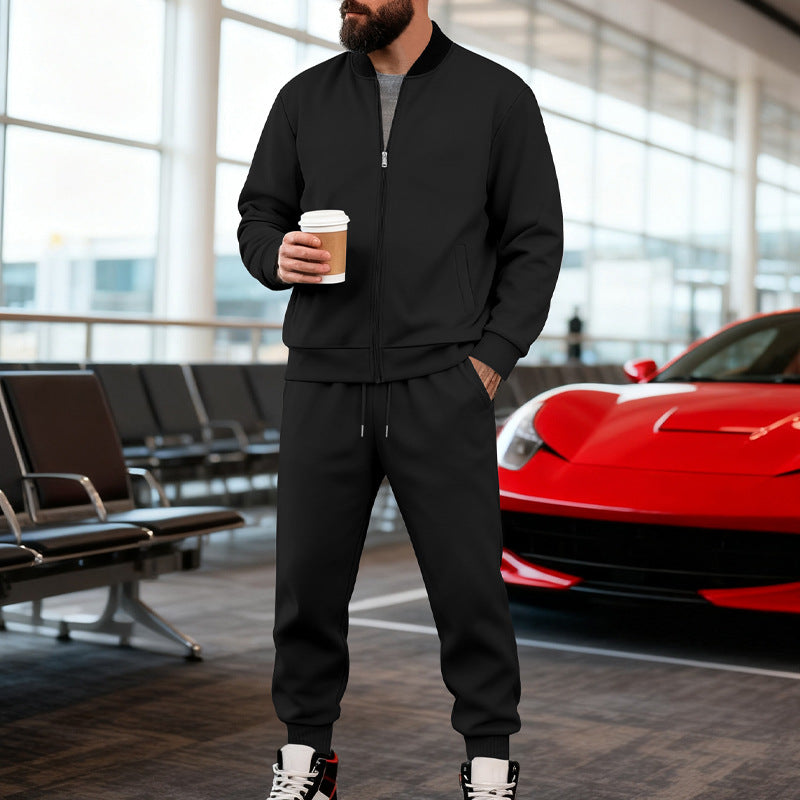 Men’s Zip-Up Baseball Jacket & Pants Set product view 8