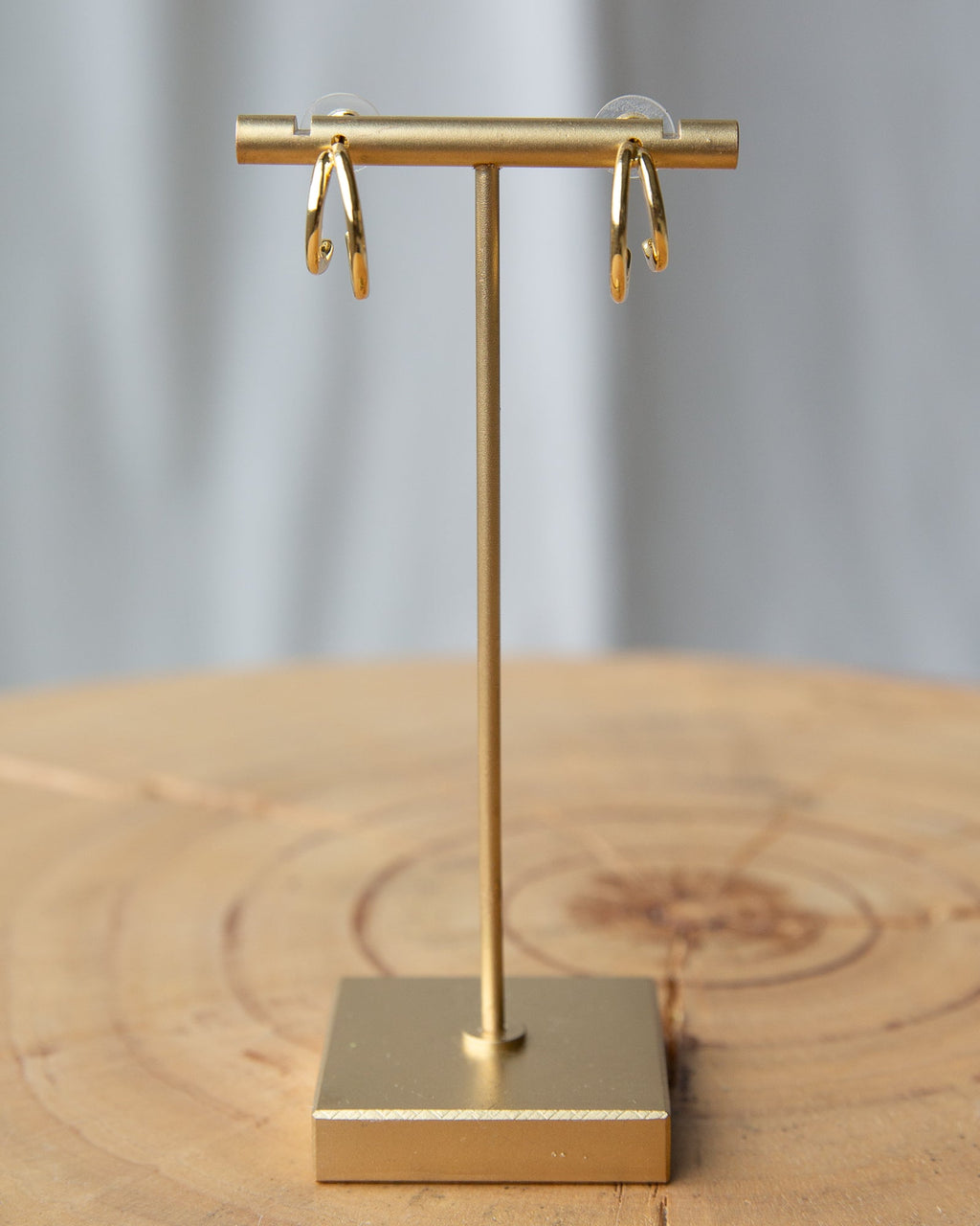 14K gold-plated double hoop earrings product detail