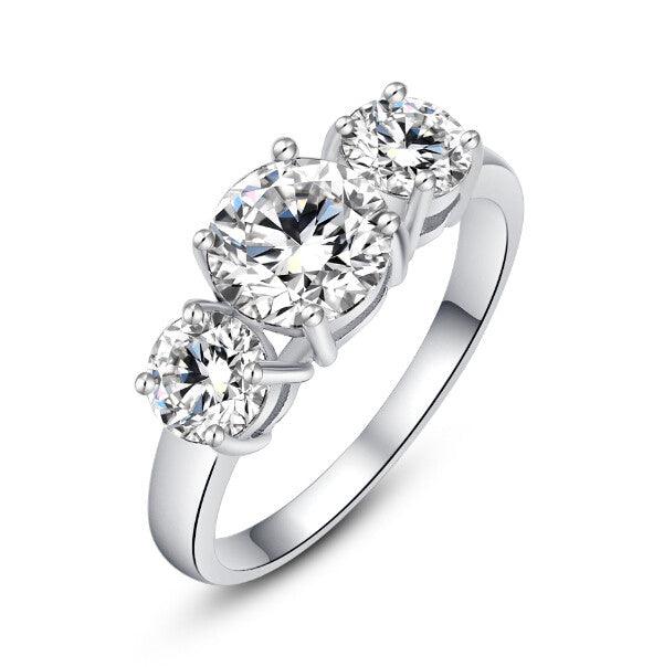Blair three stone cubic zirconia ring in silver-tone finish