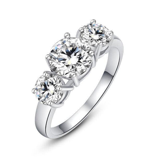 Blair three stone cubic zirconia ring in silver-tone finish