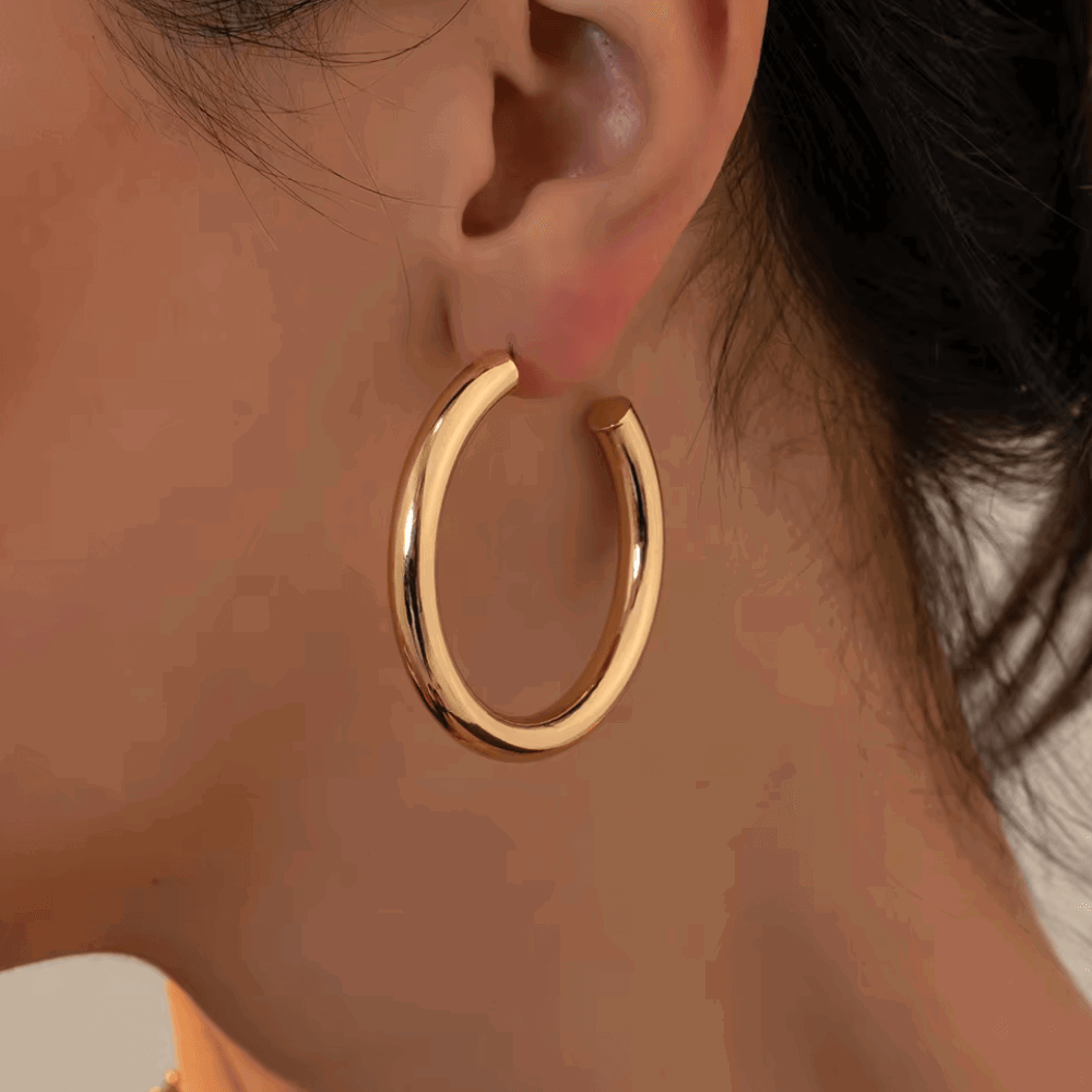 18K gold-plated Bold & Beautiful hoop earrings