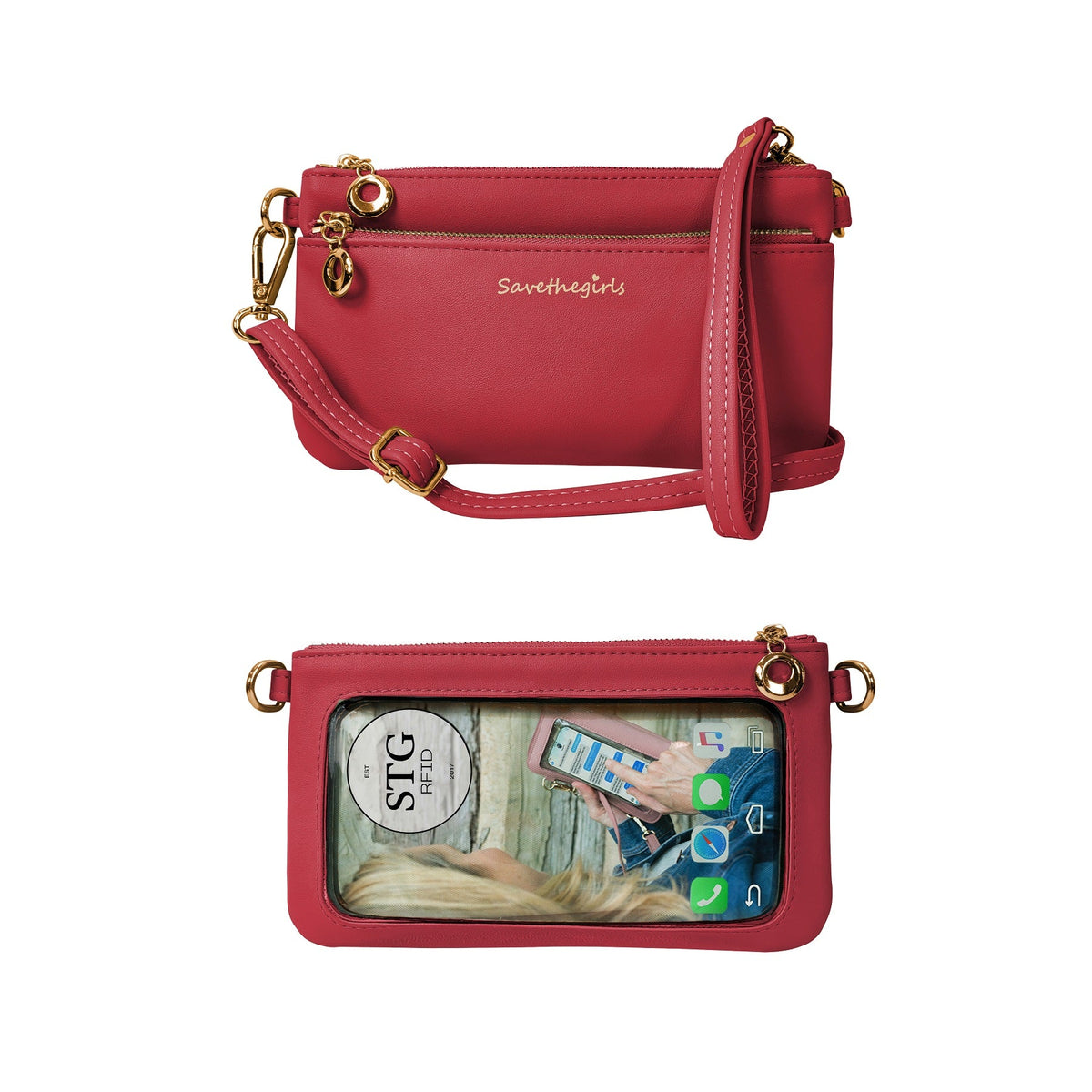 Bella RFID touch screen purse — product image 13 (CherryBerryRed)