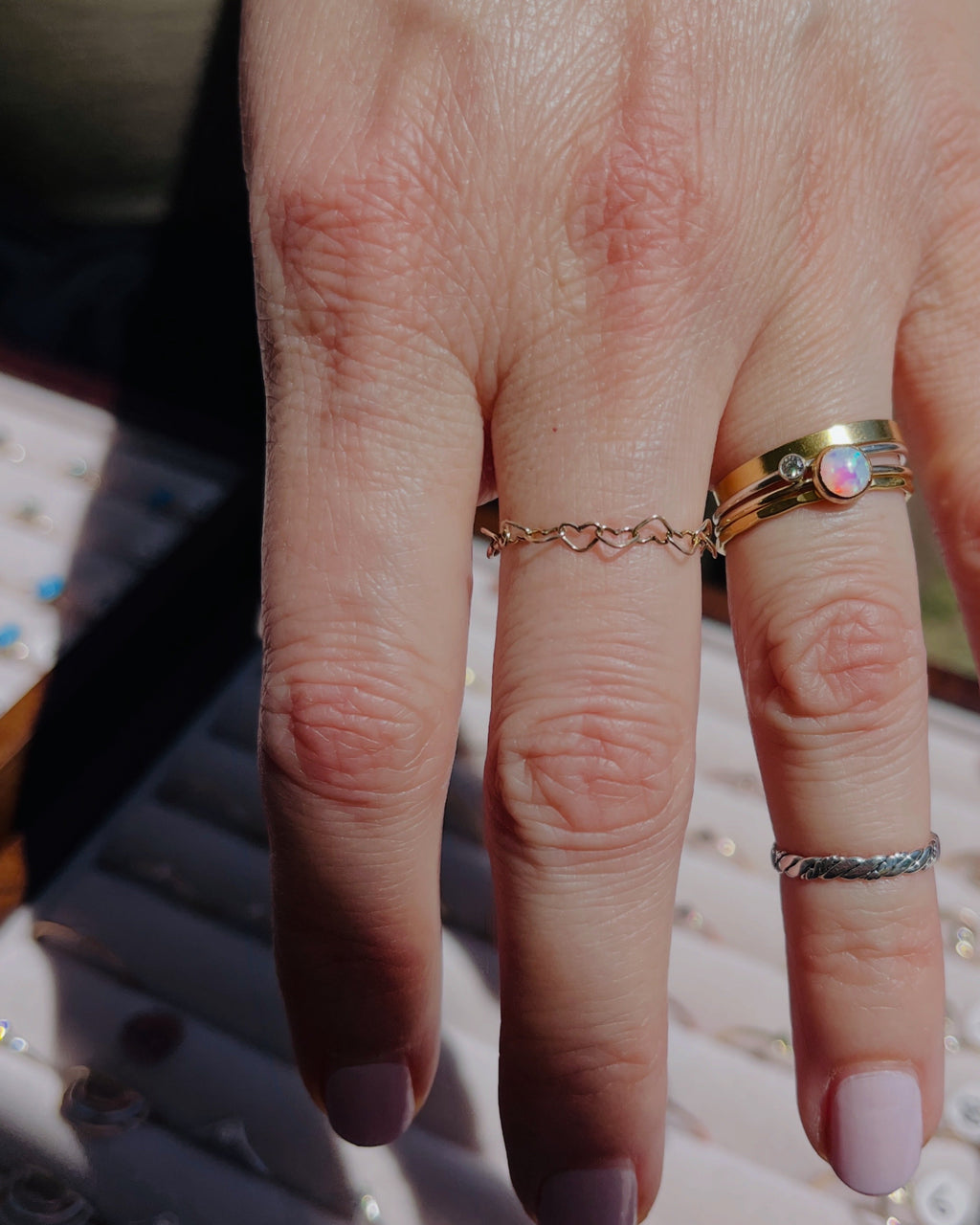 Clear cubic zirconia ring in a gold-filled setting