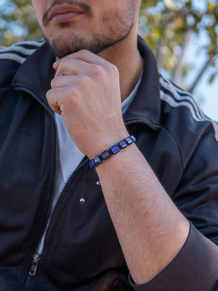 Men’s Lapis Lazuli Beaded Bracelet – Havana product view 2