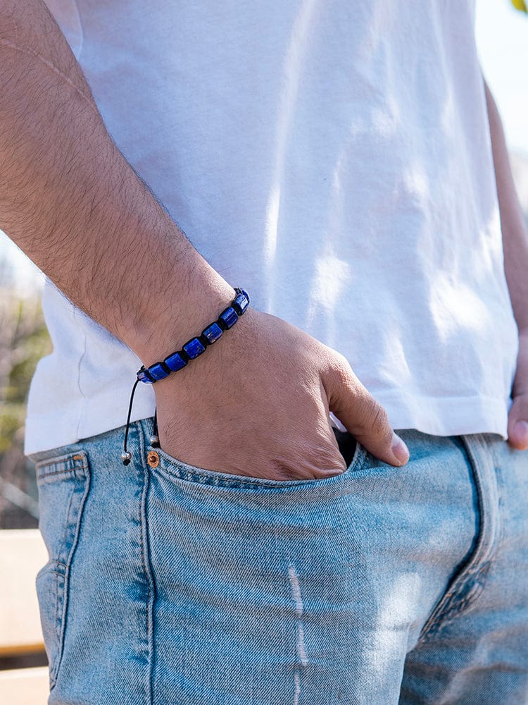 Men’s Lapis Lazuli Beaded Bracelet – Havana product view 8