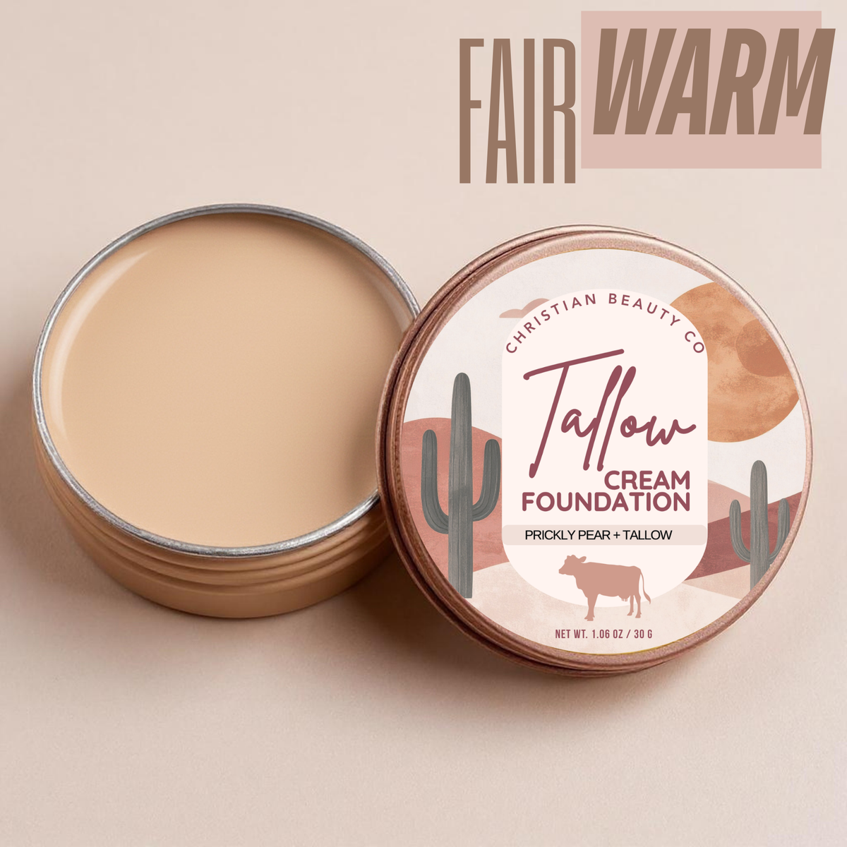 Tallow Cream Foundation shade Fair Warm