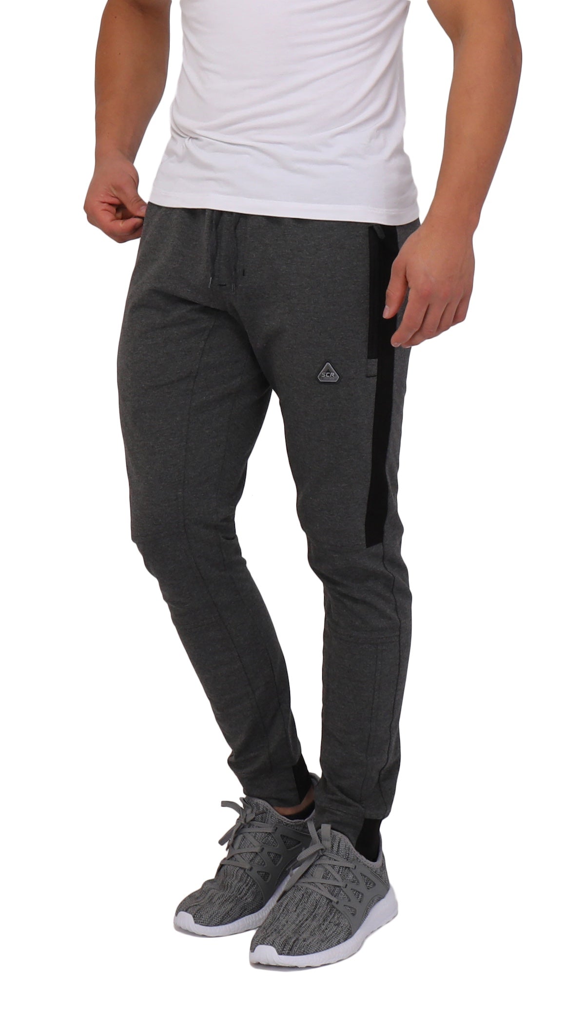 SCR Sportswear Infinite Flex Tall-Fit Jogger – Dark Grey/Black front view