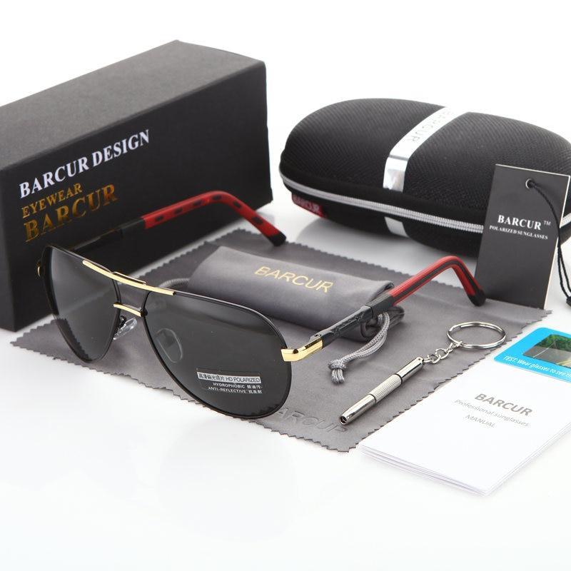 Men’s polarized pilot sunglasses – pilot frame side view