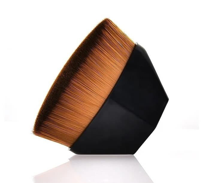 Compact foundation makeup brush with protective case
