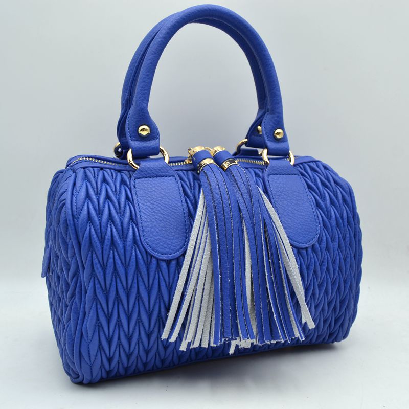 Quilted chevron satchel handbag — product image 17 (JY 0499 RBL)