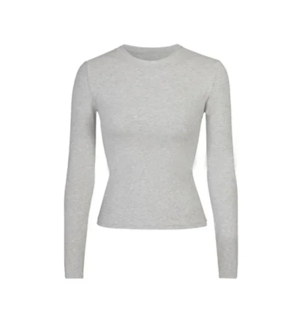 Long-sleeve crewneck top alternate styling view