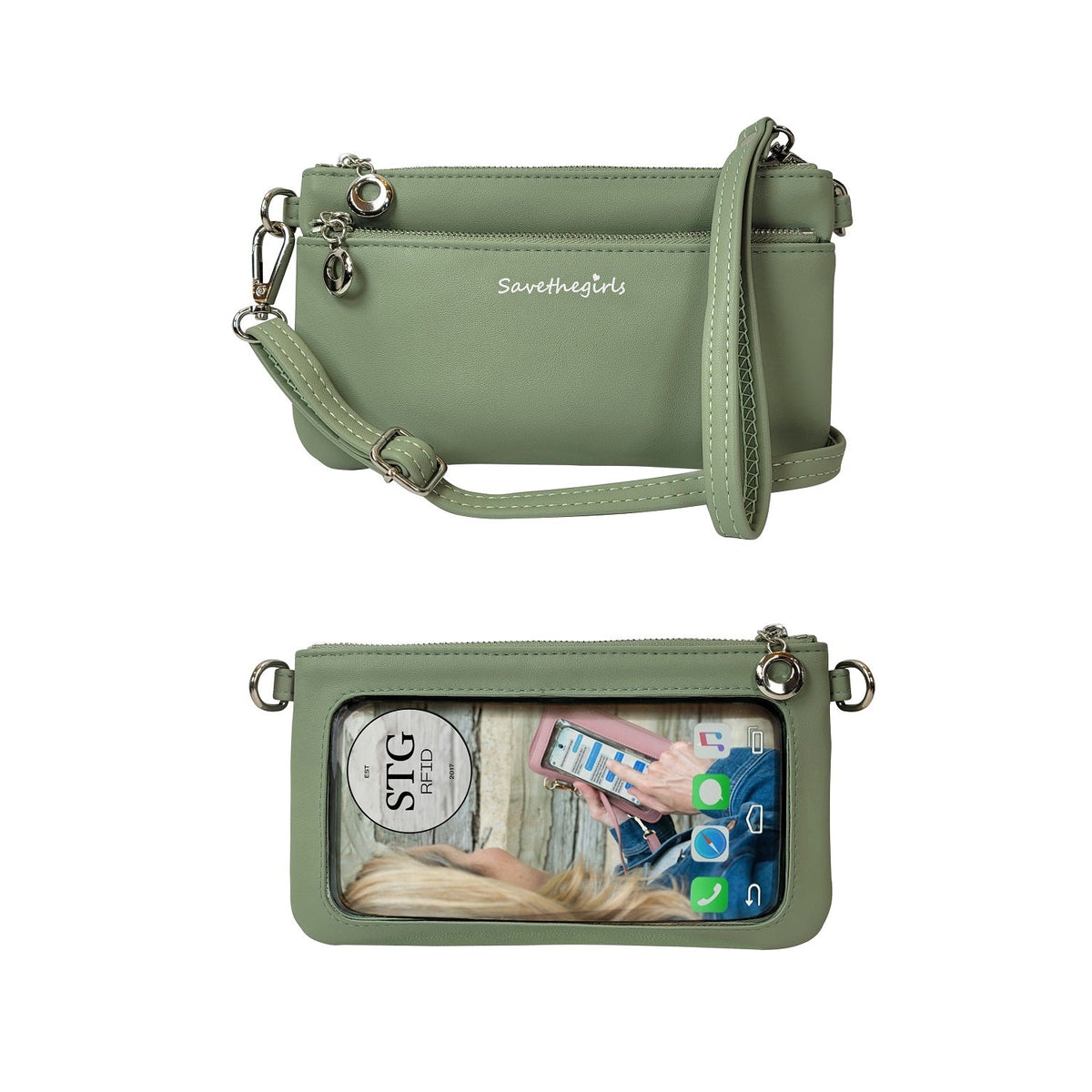 Bella RFID touch screen purse — product image 14 (Laurel Green)
