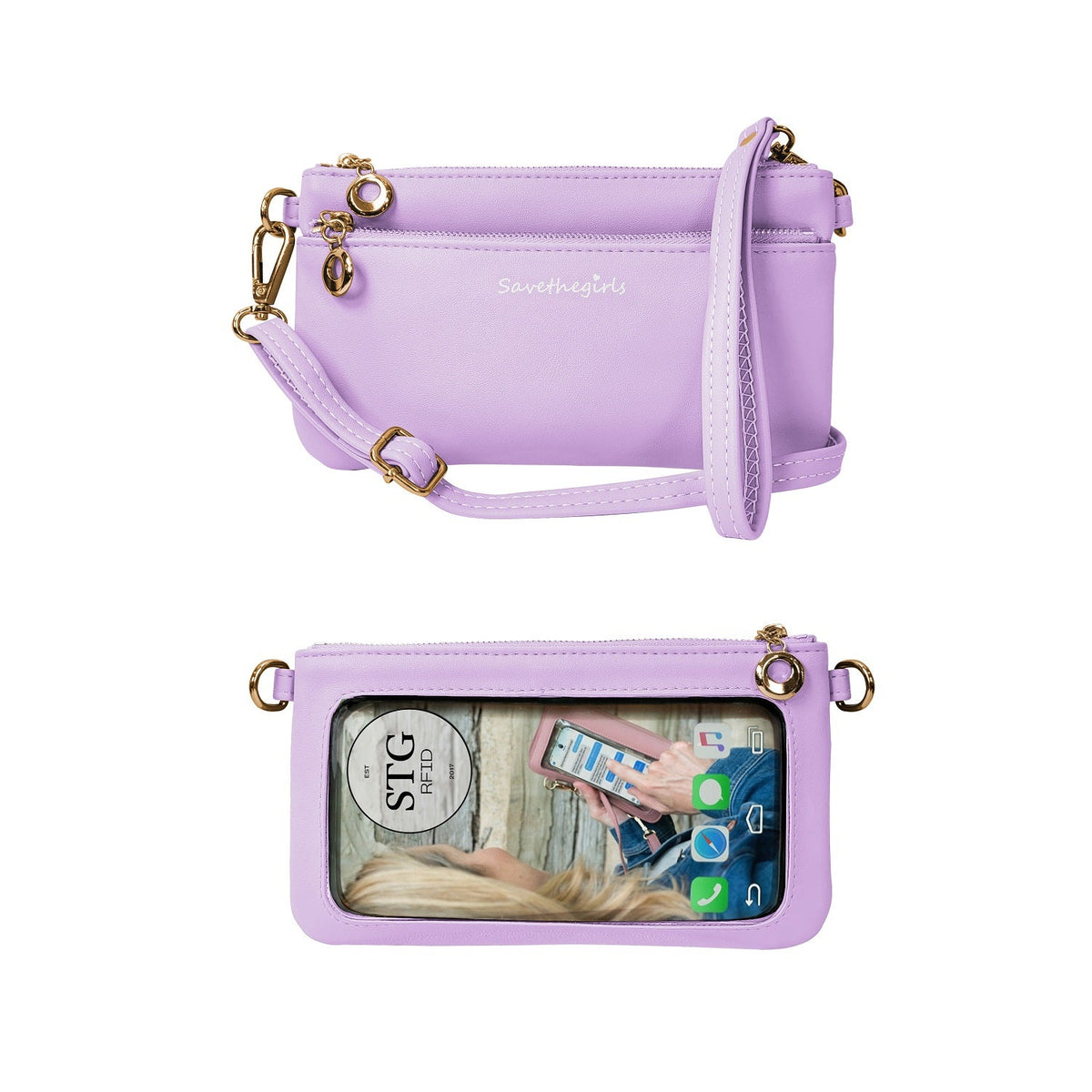 Bella RFID touch screen purse — product image 10 (Lavender Dove)