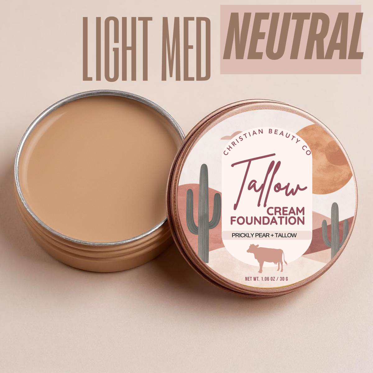 Tallow Cream Foundation shade Light Medium Neutral