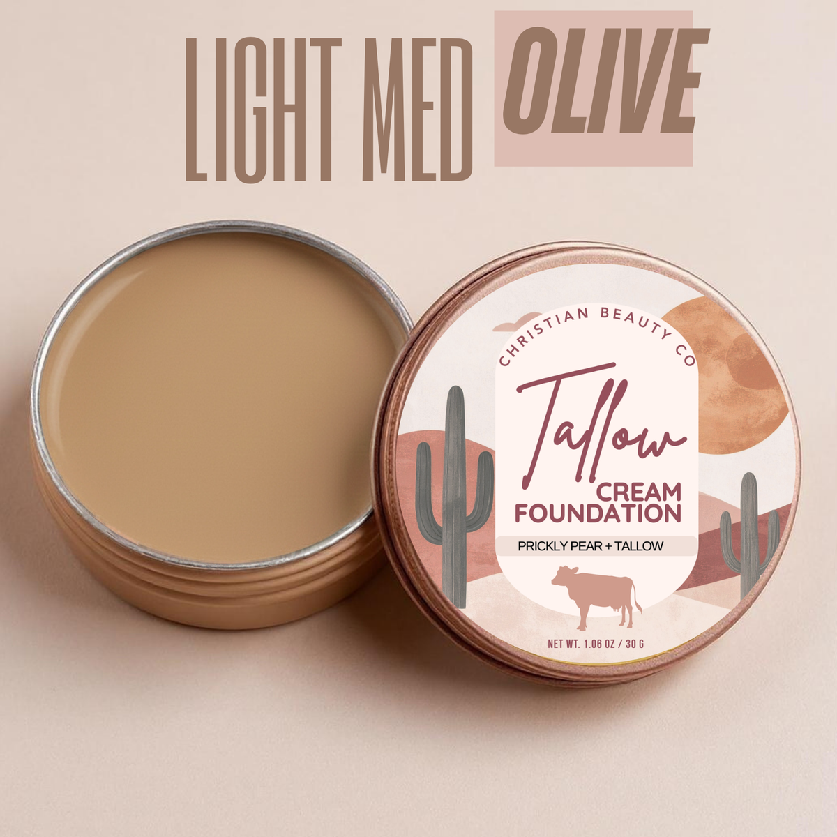 Tallow Cream Foundation shade Light Medium Olive