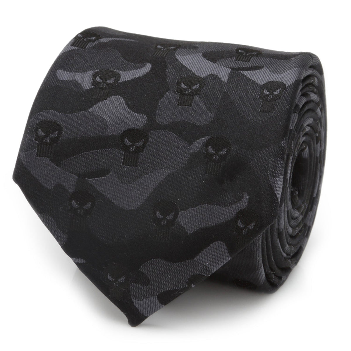Marvel Punisher camo black silk men's tie